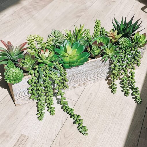 Winlyn 21 Pcs Assorted Artificial Succulents Plants Unpotted Small Green String of Pearls Cacti Aloe Picks Fake Succulents Bulk for Succulent Garden Wreath Floral Arrangement Indoor Outdoor Home Decor - Image 3