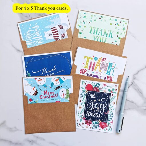 200 Pcs A2 Invitation Envelopes in Kraft Brown Peel & Press Self Seal 4 3/8 x 5 3/4 Square Flap Envelopes RSVP Return Envelopes 100lb. for Announcement Mailing 4x5 Greeting Cards Photo 1/4 Fold Cards - Image 6