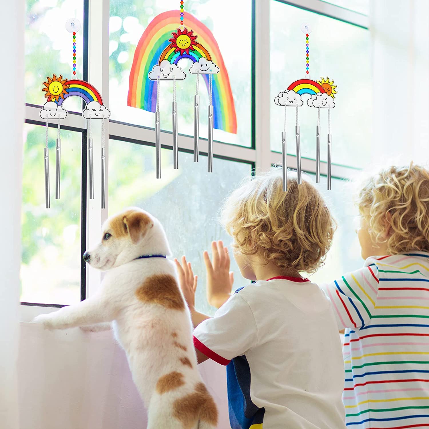 thumbnail image 2 of Rainbow Shapes Suncatcher - Glass Garden Home Decor - Van Awning - Mother's Day Gift 2 of 5