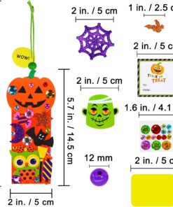 Alternative view of Winlyn 24 Sets Halloween Craft Kits Fall Crafts DIY Monster Spider Jack-O-Lantern Bookmark Ornaments Art Sets Foam Stickers Arts and Crafts for Kids Classroom Activities Party Favors Trick-or-Treaters