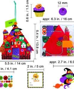 Alternative view of Winlyn 24 Sets Halloween Crafts Kits DIY Halloween House Ornaments Decorations Art Sets Monster Ghost Bat Foam Stickers Fall Arts and Crafts for Kids Classroom Activities Trick-or-Treat Party Favors