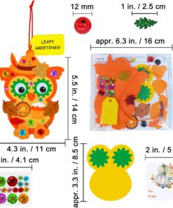 Alternative view of Winlyn 24 Sets Fall Crafts Kits DIY Woodland Animal Ornament Decorations Art Sets Owl Squirrel Foam Stickers Autumn Art and Crafts for Kids Thanksgiving Halloween Classroom Activities Party Favors
