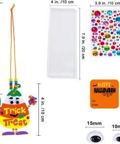 Alternative view of Winlyn 24 Sets Halloween Craft Kits DIY Art Sets Spider Bat Ghost Pumpkin Foam Stickers for Kids Fall Home Classroom Activities Trick-or-Treat Party Favors