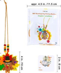 Alternative view of Winlyn 24 Sets Fall Craft Kits DIY Thanksgiving Turkey Necklaces Art Sets Autumn Maple Leaves Turkey Feathers Foam Thanksgiving Stickers for Kids Harvest Home Classroom Activities Party Favors
