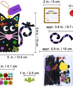 Alternative view of Winlyn 24 Sets Halloween Crafts Kits Fall Crafts DIY Craft Stick Halloween Ornaments Decorations Art Set Jack-O’-Lantern Ghost Foam Stickers Arts and Crafts for Kids Classroom Activities Party Favors