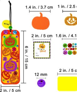 Alternative view of Winlyn 36 Sets Halloween Craft Kits DIY Jack-O'-Lantern Bookmark Ornaments Decorations Art Sets Pumpkin Foam Stickers Art and Crafts for Kids Classroom Activities Trick-or-Treat Party Favors