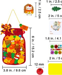 Alternative view of Winlyn 24 Sets Fall Craft Kits DIY Maple Leaf Pumpkin Mason Jar Ornaments Decorations Art Sets Autumn Foam Stickers Easy Thanksgiving Arts and Crafts for Kids Home Classroom Activities Party Favors