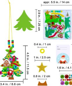 Alternative view of Winlyn 24 Sets Christmas Craft Kits Winter Crafts DIY 3D Pine Tree Necklaces Art Sets Festive Foam Stickers Arts and Crafts for Kids Home Classroom Activities Party Favors Art Project