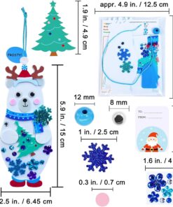 Alternative view of Winlyn 24 Sets Winter Craft Kits Christmas Crafts DIY Polar Bear Bookmarks Ornaments Decorations Art Sets Festive Foam Stickers Holiday Arts and Crafts for Kids Party Favors Home Classroom Activities