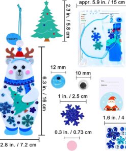 Alternative view of Winlyn 24 Sets Christmas Craft Kits Winter Crafts DIY Polar Bear Ornaments Decorations Art Sets Festive Foam Stickers Arts and Crafts for Kids Classroom Activities Holiday Party Favors