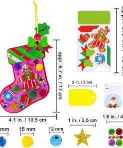 Alternative view of Winlyn 24 Sets Christmas Craft Kits Winter Crafts DIY Holiday Stocking Ornaments Decorations Art Sets Snowflake Festive Foam Stickers Arts and Crafts for Kids Classroom Activities Party Favors