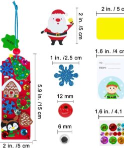 Alternative view of Winlyn 36 Sets Christmas Craft Kits Winter Crafts DIY Holiday Bookmark Ornaments Decorations Art Sets Festive Snowmen Reindeer Foam Stickers Arts and Crafts for Kids Classroom Activities Party Favors