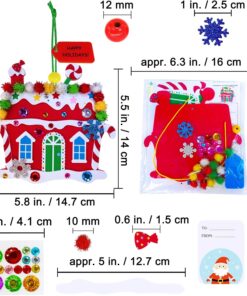Alternative view of Winlyn 24 Sets Christmas Craft Kits Winter Crafts DIY Gingerbread House Ornaments Decorations Art Sets Festive Foam Stickers Holiday Arts and Crafts for Kids Home Classroom Activities Party Favors