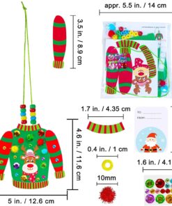 Alternative view of Winlyn 24 Sets Christmas Craft Kits Winter Crafts DIY Ugly Sweater Necklaces Decorations Festive Foam Stickers Christmas Arts and Crafts for Kids Holiday Home Classroom Art Activities Party Favors
