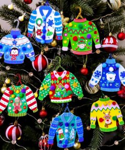 Alternative view of Winlyn 24 Sets Christmas Craft Kits Winter Kids Crafts DIY Ugly Sweater Ornaments Decorations Art Set Festive Foam Stickers Arts and Crafts for Kids Home Classroom Activities Party Favors