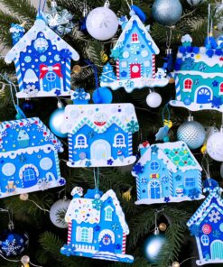 Alternative view of Winlyn 24 Sets Winter Gingerbread House Ornaments Decorations Crafts Kits Festive Foam Stickers Christmas Arts and Crafts for Kids Holiday Season Home School Classroom Activities Party Favors