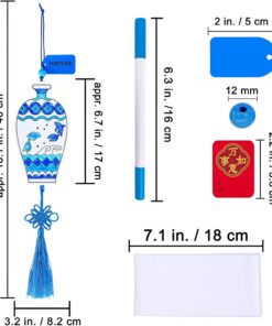 Alternative view of Winlyn 36 Sets Chinese New Year Decorations DIY Paintable Blue and White Ming Vase Ornaments Craft Kits for Kids Asian Lunar New Year 2026 Horse Year Classroom Activities Party Favors Gift Exchange