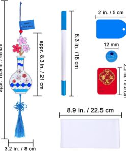 Alternative view of Winlyn 36 Sets Chinese New Year Decorations DIY Paintable Ming Vase with Flower Ornaments Craft Kits for Kids Asian Lunar New Year 2026 Horse Year Classroom Activities Party Favors Gift Exchange