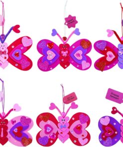 Winlyn 24 Sets Valentine's Day Decorations DIY Heart Butterfly Ornaments Valentine Craft Kits Blank Foam Butterfly with Hearts Foam Stickers for Kids Classroom Activities Party Favors Gift Exchange - Image 4