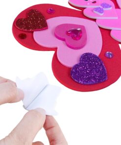 Winlyn 24 Sets Valentine's Day Decorations DIY Heart Butterfly Ornaments Valentine Craft Kits Blank Foam Butterfly with Hearts Foam Stickers for Kids Classroom Activities Party Favors Gift Exchange - Image 6