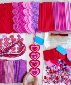 Alternative view of Winlyn 36 Sets Valentine's Day Decorations DIY Heart Bookmarks Valentine Craft Kits Blank Foam Heart Bookmarks Hearts Foam Stickers for Kids Classroom Activities Reading Party Favors Gift Exchange