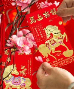 Alternative view of Winlyn 24 Pcs Chinese Lunar New Year Good Luck Fortune Ornaments Decorations Red Chinese Knot Tassel Ornaments and 24 Pcs Red Envelopes for Wealth Health Success Oriental Asian 2026 Year of The Horse
