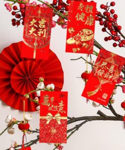Alternative view of Winlyn 120 Pcs 6 Designs Asian Red Envelopes Chinese Lucky Hong Bao Lucky Money Envelopes Lucky Red Packets Lai See Cash Envelopes for Oriental Chinese Lunar New Year Birthday 2026 Year of the Horse