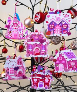 Alternative view of Winlyn 24 Sets Valentine's Day Heart House Ornaments Decorations DIY Valentine House Craft Kits Foam House with Heart Valentine Stickers for Kids School Classroom Activities Party Favors Gift Exchange