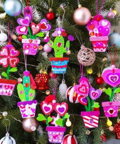 Alternative view of Winlyn 24 Sets Potted Heart Flower Craft Kits DIY Valentine's Day Ornaments Decorations Heart Foam Stickers Arts and Crafts for Kids Spring Birthday Classroom Activities Party Favors Gift Exchange
