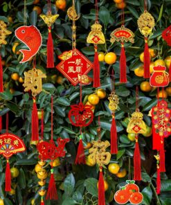 Alternative view of Winlyn 166 Pcs Chinese Lunar New Year Ornaments Hanging Good Luck Ornaments Red Lanterns Knots Tassels Festival Tree Decorations Paper Fans for Asian New Year 2026 Horse Vietnamese TET Party Decor
