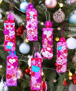 Alternative view of Winlyn 36 Sets Valentine's Day Decorations DIY Heart Bookmarks Valentine Craft Kits Blank Foam Bookmarks with Valentine Foam Stickers for Kids Classroom Activities Reading Party Favors Gift Exchange